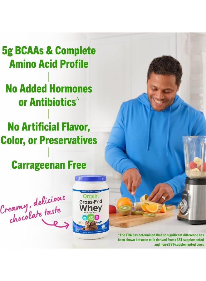 Orgain Grass Fed Whey Protein Powder, Creamy Chocolate Fudge (1.82 LB) - Image 4