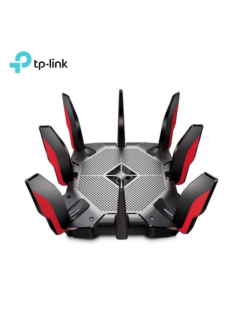 Archer AX11000 Next-Gen Tri-Band Gaming Router, Fastest Wi-Fi Speeds Up to 10 Gbps, 1 GB RAM, Gaming Dashboard, 2.5Gbps WAN + 8 Gigabit LAN Ports + 2xUSB 3.O Ports, 12 Streams, Built-in Antivirus Black/Red