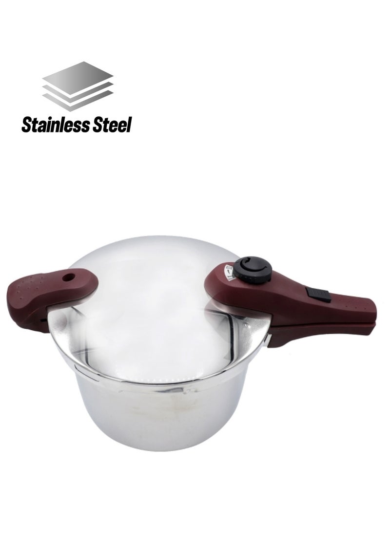 بن شيهون أبوعمر وعاء طهي بالضغط من الستانلس ستيل فضي / نبيتي 7لترات - Image 1