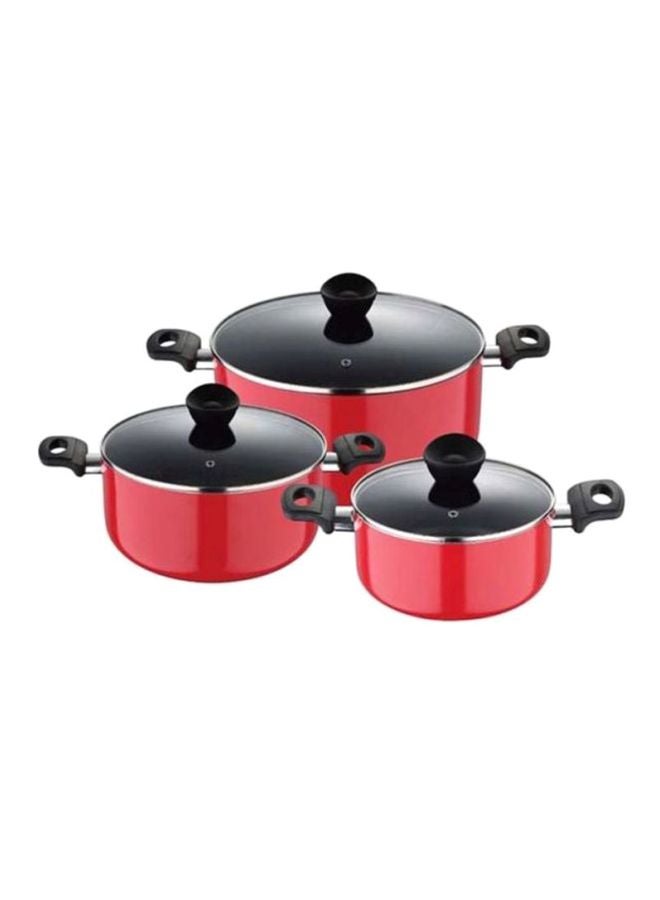 BERGNER 6-Piece Bellini Press Aluminium Non-Stick Casserole Set Red  - Image 1