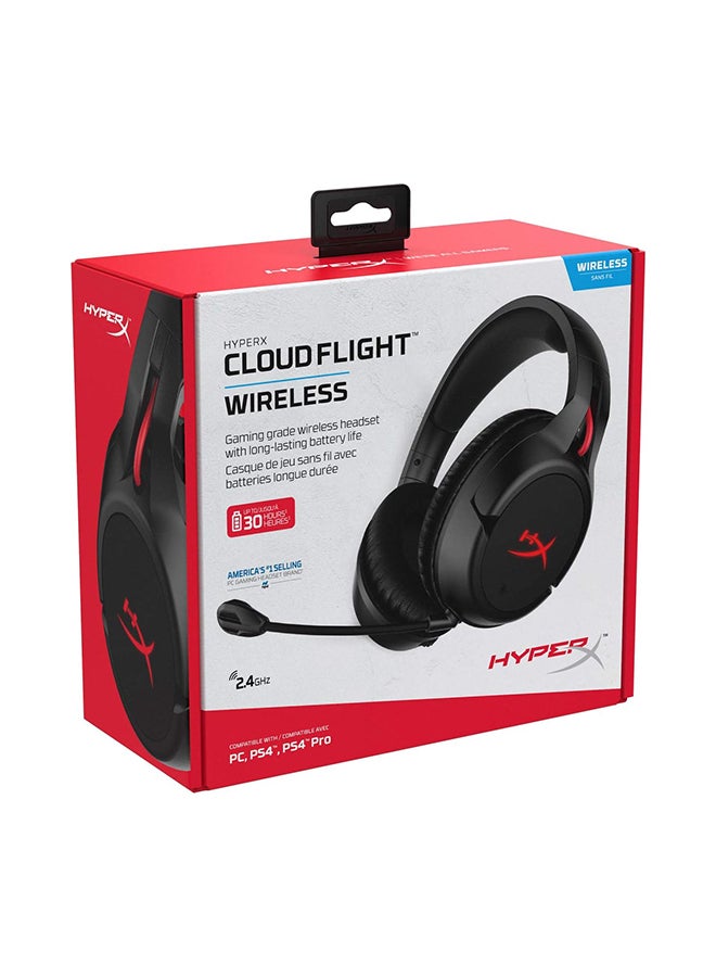 HYPERX - HyperX Cloud Flight - Wireless Gaming Headset, with Long Lasting Battery Up to 30 hours of Use, Detachable Noise Cancelling Microphone, Red LED Light, Bass, Comfortable Memory, Black - Image 1