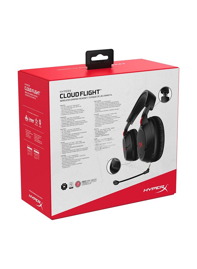 HYPERX - HyperX Cloud Flight - Wireless Gaming Headset, with Long Lasting Battery Up to 30 hours of Use, Detachable Noise Cancelling Microphone, Red LED Light, Bass, Comfortable Memory, Black - Image 1