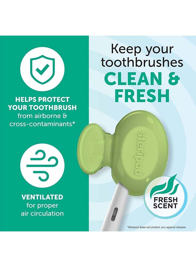 ستيريبود مجموعة واقيات فرش أسنان مزودة بمشبك ومكونة من قطعتين أخضر/ أزرق/ شفاف - Image 3