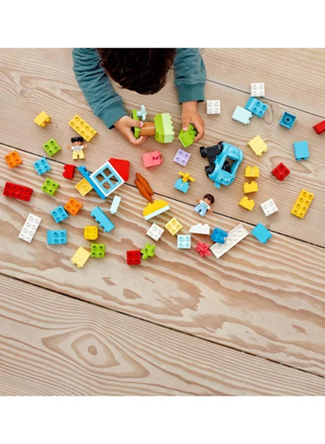 LEGO Duplo Classic Brick Box Toddlers’ First Lego Set With Storage Box, Includes Colorful Shapes, Easy Building Ideas And Number Bricks, Endless Creativity For Toddlers 18 Months And Up (65 Pieces) 10913