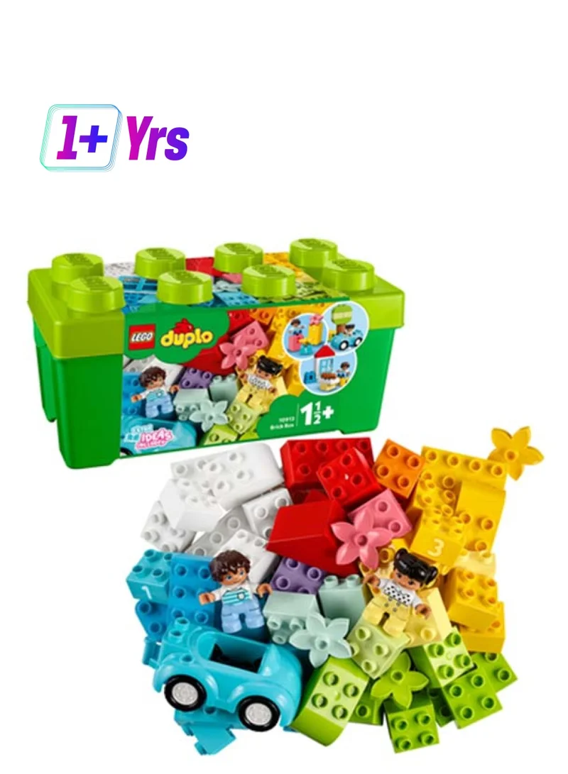 LEGO Duplo Classic Brick Box Toddlers’ First Lego Set With Storage Box, Includes Colorful Shapes, Easy Building Ideas And Number Bricks, Endless Creativity For Toddlers 18 Months And Up (65 Pieces) 10913