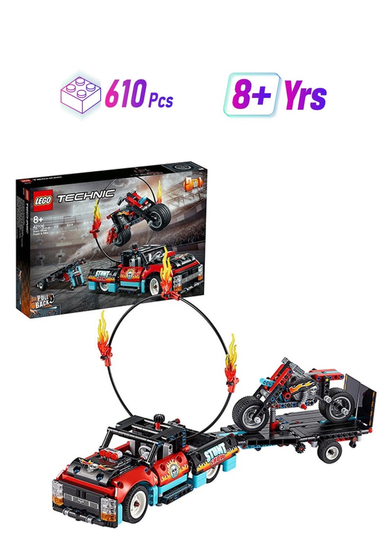 LEGO 42106 Technic Stunt Show Truck And Bike 42106 610 8+ Years - Image 1