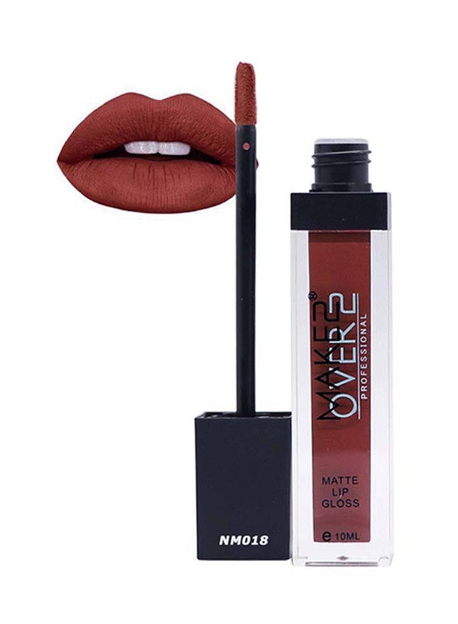 ميك اوفر22 احمر شفاه سائل مطفي من ميك اوفر22 - NM018 بني