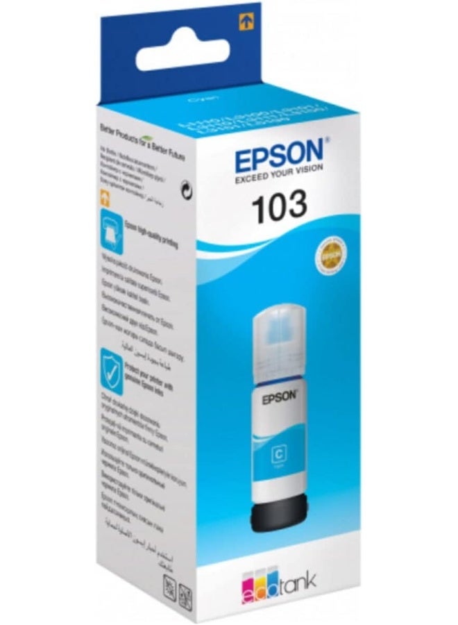 EPSON Eco Tank 103 Ink Bottle - CYAN Cyan - Image 4