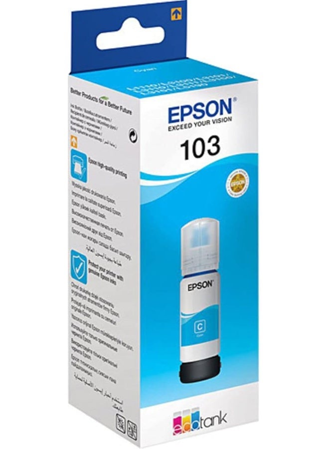 EPSON Eco Tank 103 Ink Bottle - CYAN Cyan - Image 3