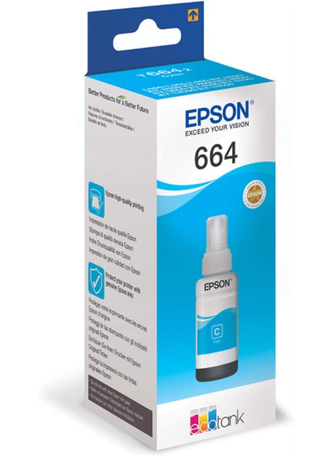 EPSON Eco Tank 664 Ink Bottle - CYAN Cyan - Image 3