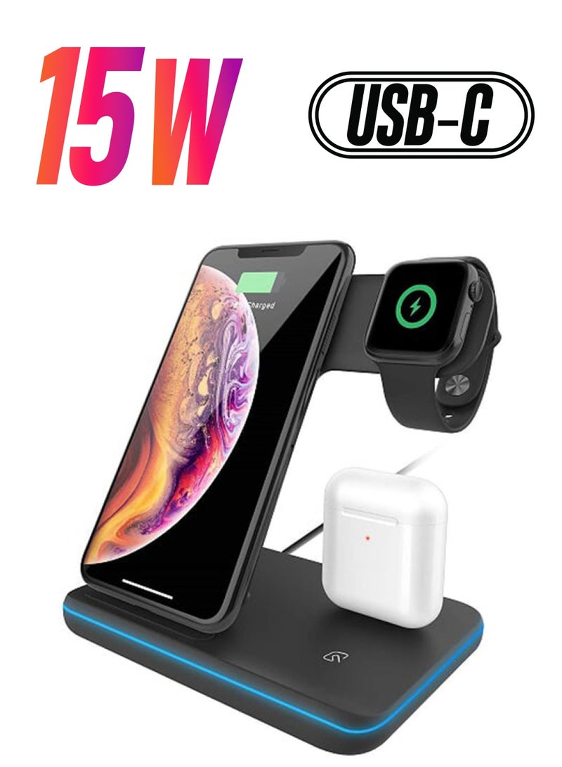 شاحن لاسلكي سريع أسود - Image 1