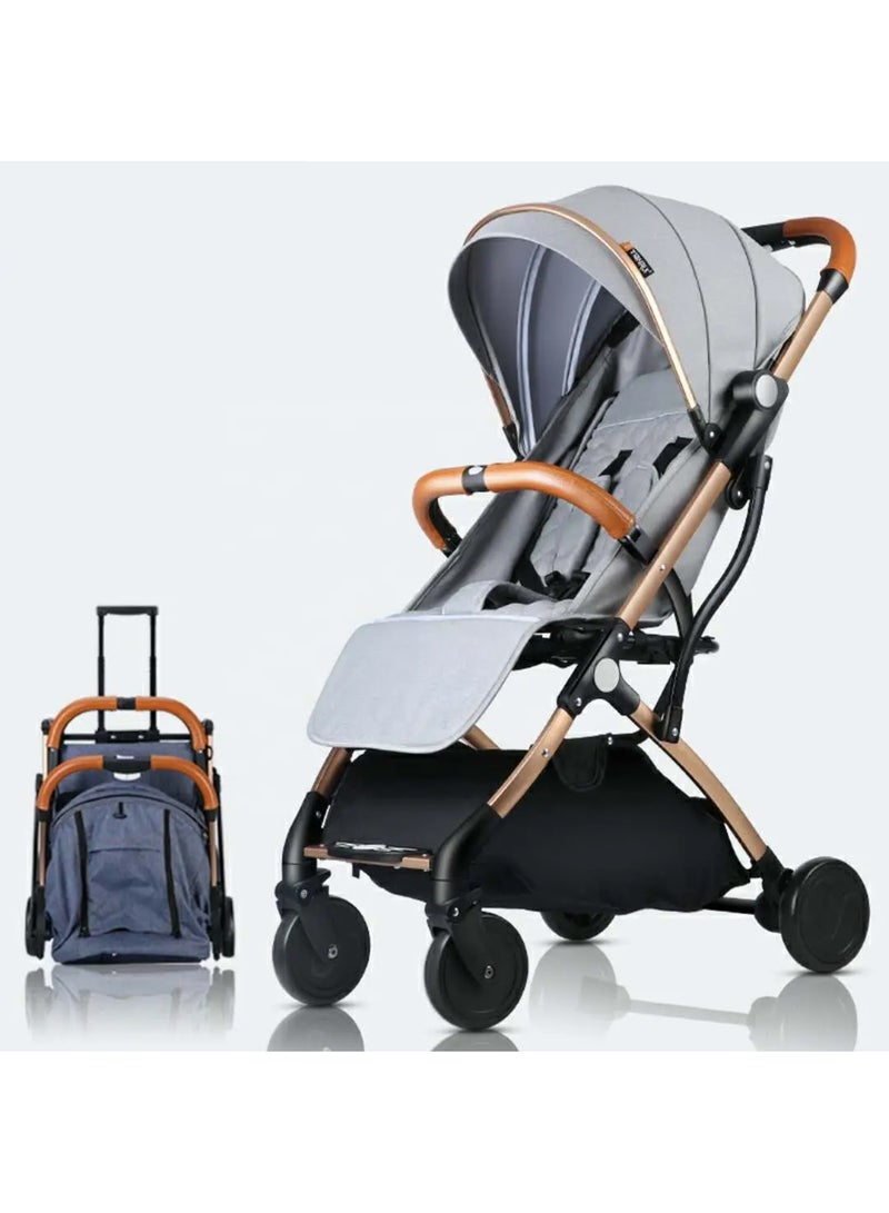 belecoo Foldable Travel Pram Baby Stroller For 6Month+, Grey  - Image 4