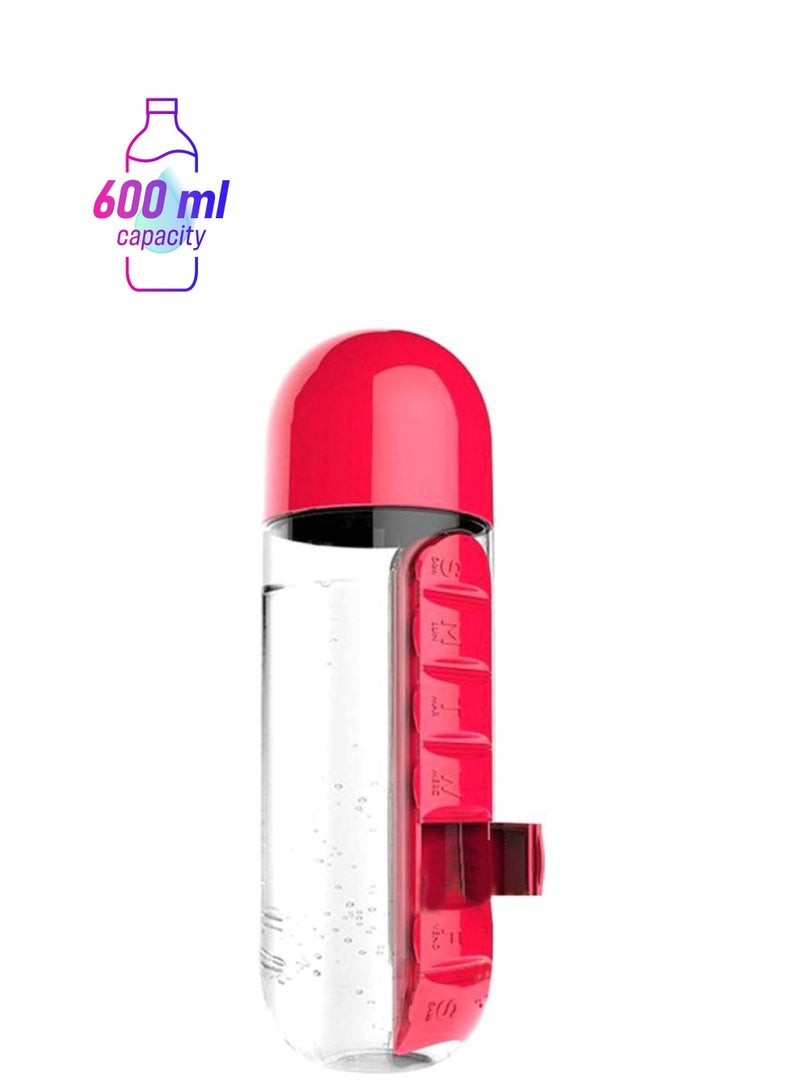 Beauenty Pill Organizer Water Bottle Red 8 x 23.5cm