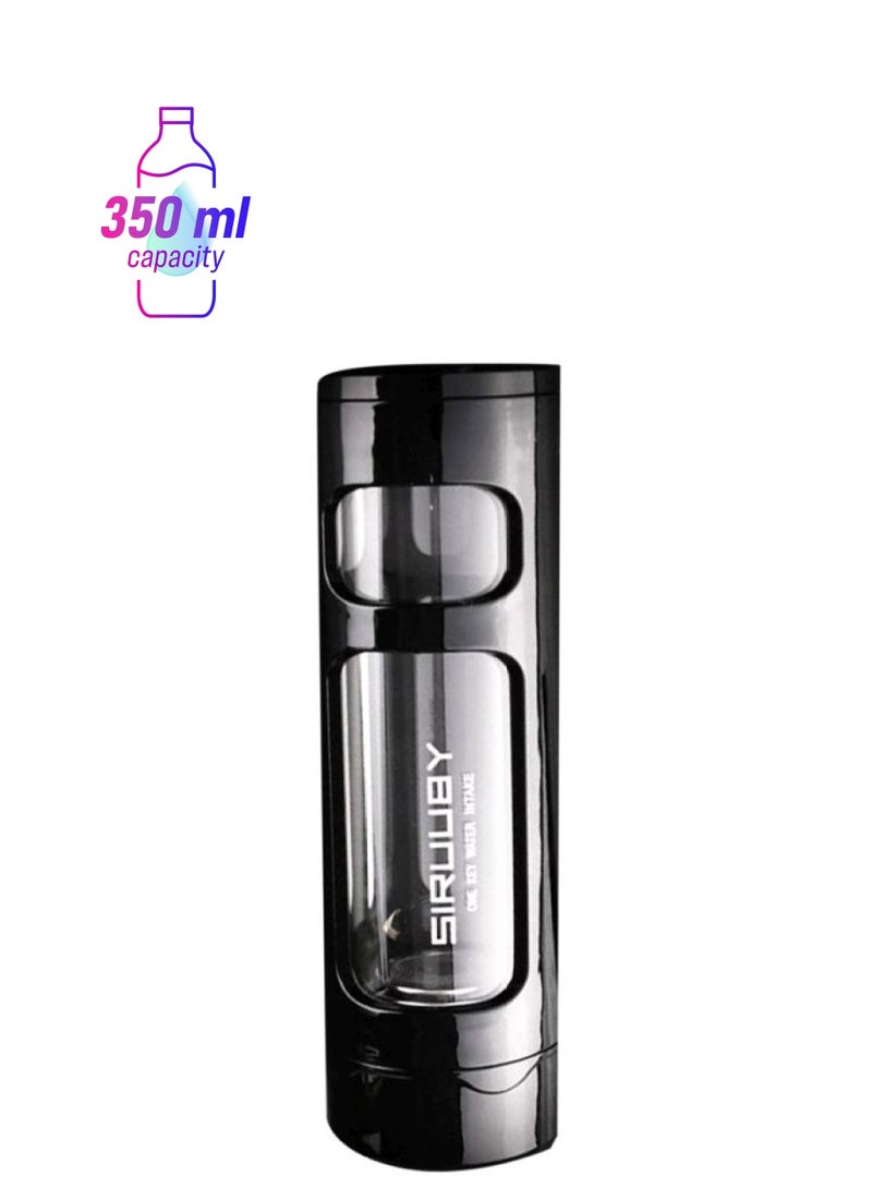Beauenty Creative Delicate Office Water Bottle Black/Clear 6x18.5cm  - Image 1