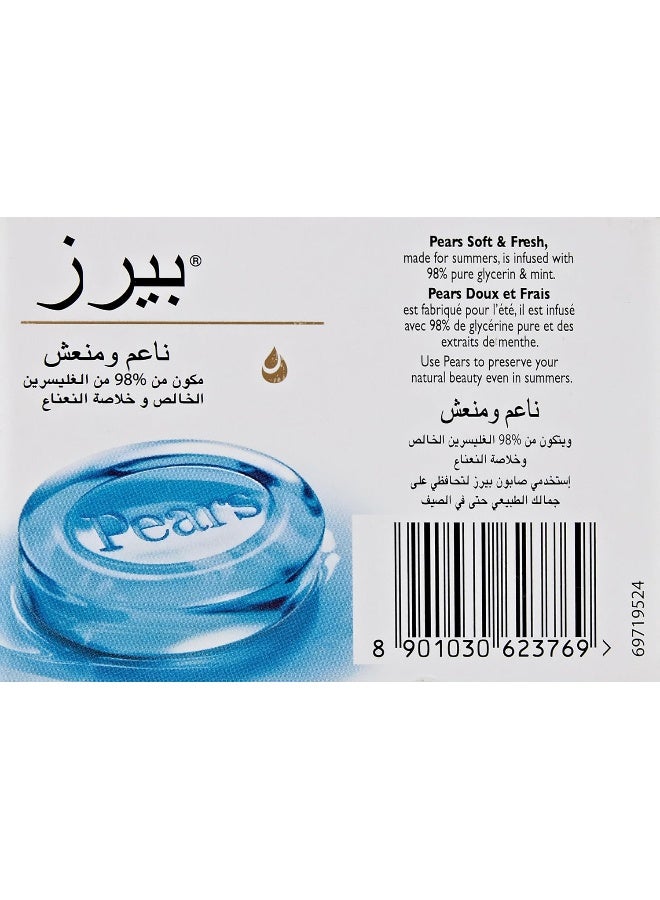 Pears Soft And Fresh Pure Glycerin And Mint Extracts Soap 125grams  - Image 2