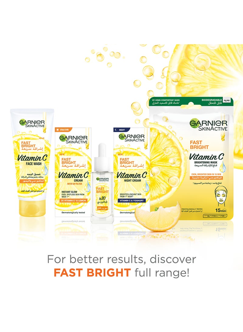 garnier SkinActive Fast Bright Night Cream With Vitamin C And Yoghurt Clear 50ml - Image 5