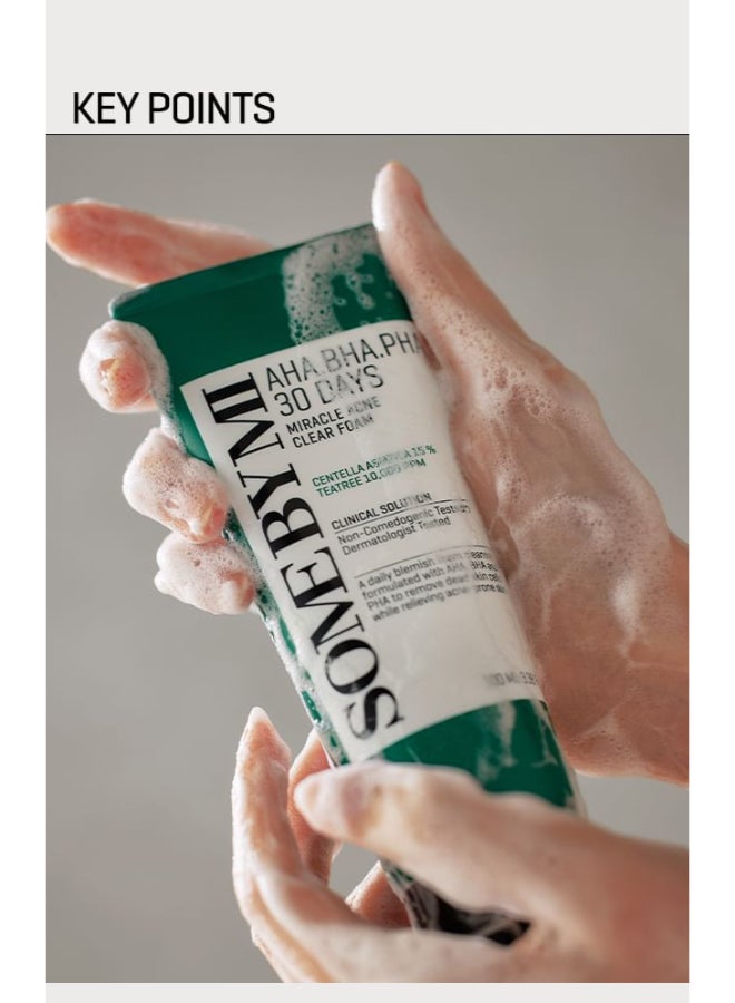 Some by Mi - Aha Bha Pha 30 Days Miracle Acne Clear Foam, 100Ml Clear 100ml - Image 1