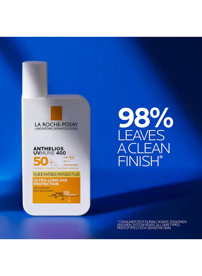 لاروش بوزيه أنثيليوس يو في ميون 400 سائل إنفزيبل فلويد واقي الشمس +SPF 50 للرجال والنساء، عناية مختبرة طبياً، مثالي للبشرة الحساسة والمتفاعلة والتي تعاني من حساسية الشمس، 50ملليلتر - Image 4