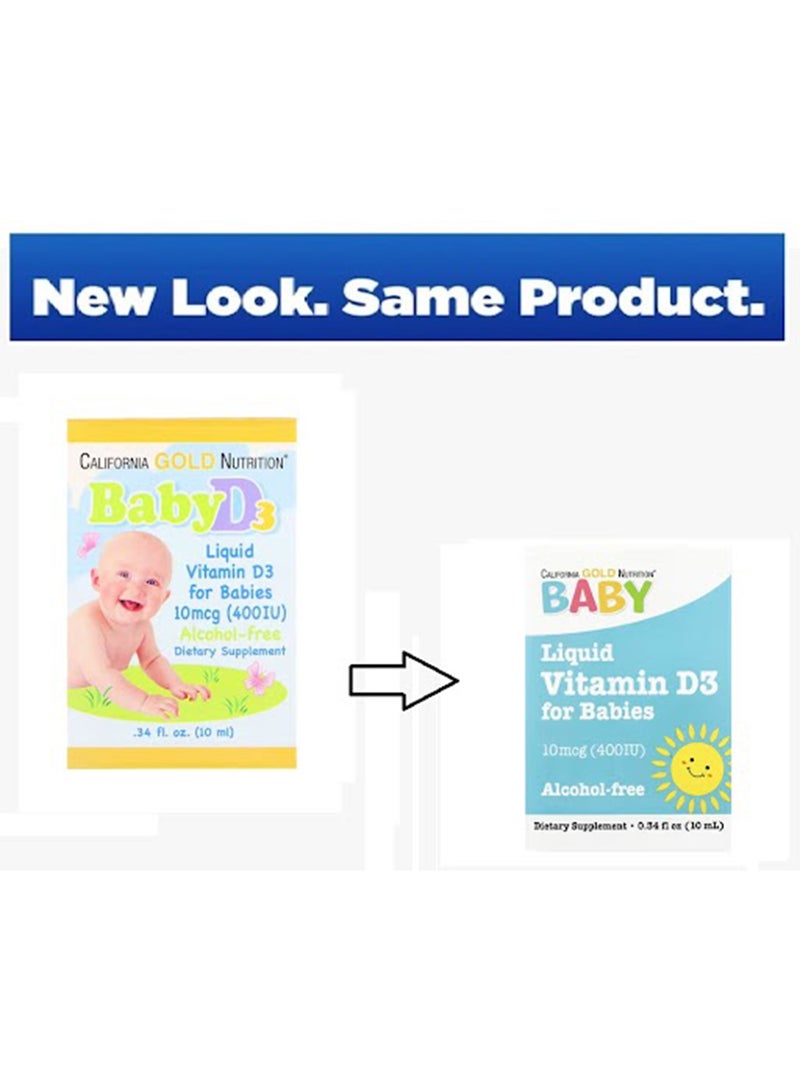 California Gold Nutrition - Liquid Vitamin D3 Drops 400 Iu Dietary Supplement - Image 1