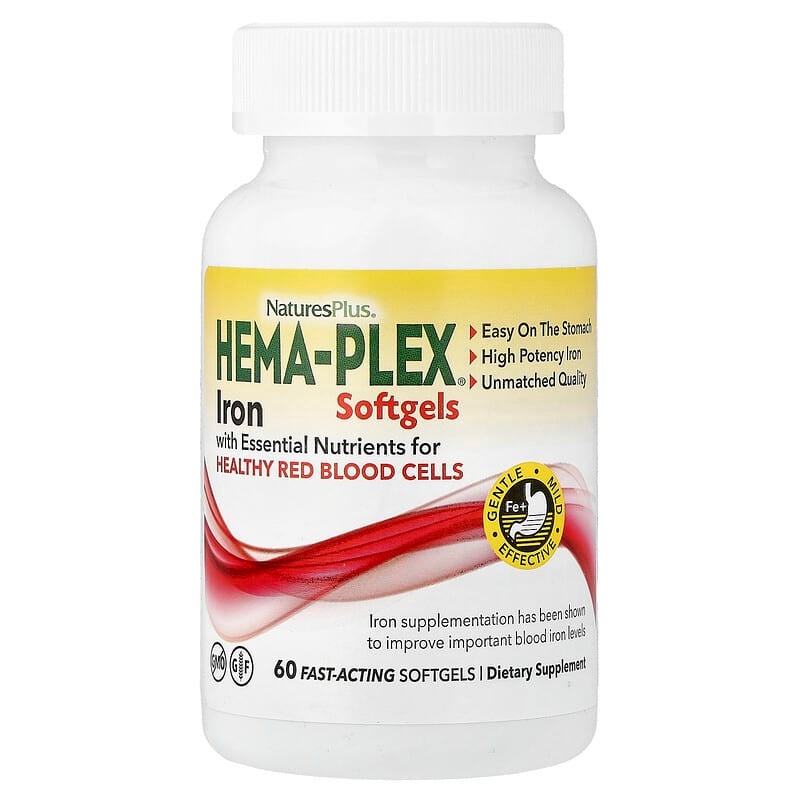 Nature's Plus Hema-Plex Dietary Supplement- 60 Softgels Packaging May Vary - Image 1