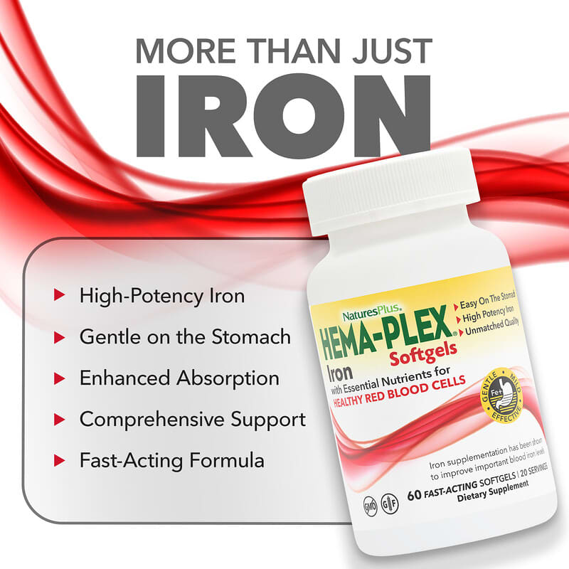 Nature's Plus Hema-Plex Dietary Supplement- 60 Softgels Packaging May Vary - Image 3