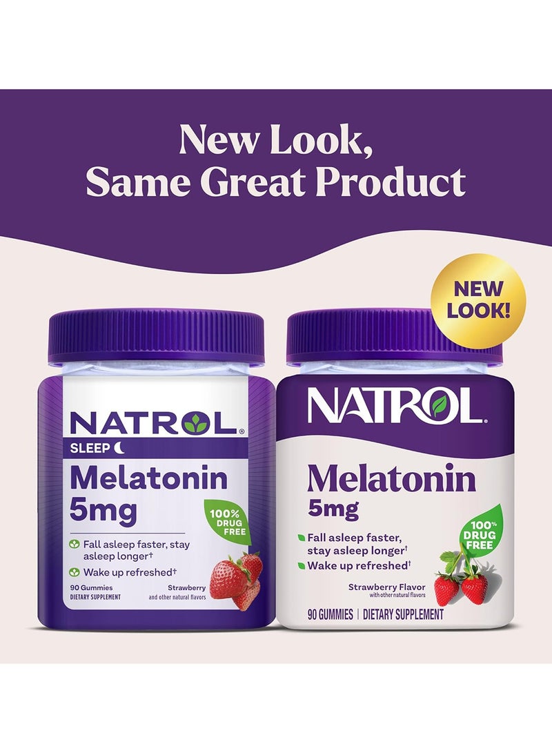 Natrol Melatonin Sleep, Strawberry, 5 Mg - 90 Gummies Packaging May Vary - Image 2