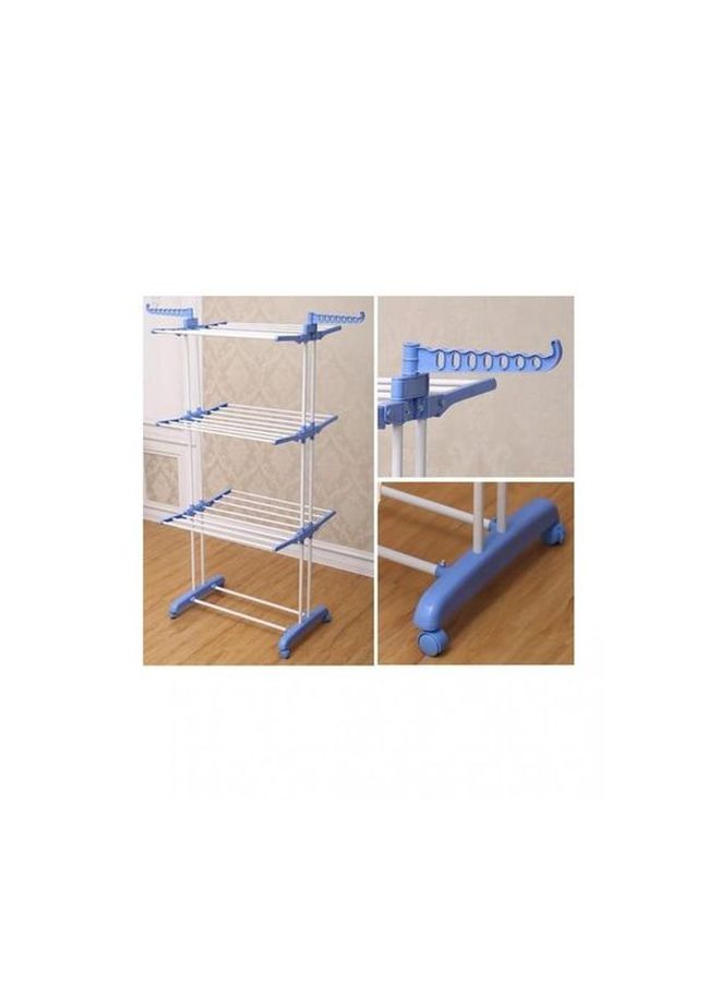 Stainless Steel Cloth Drying Rack Silver/Blue - Image 3