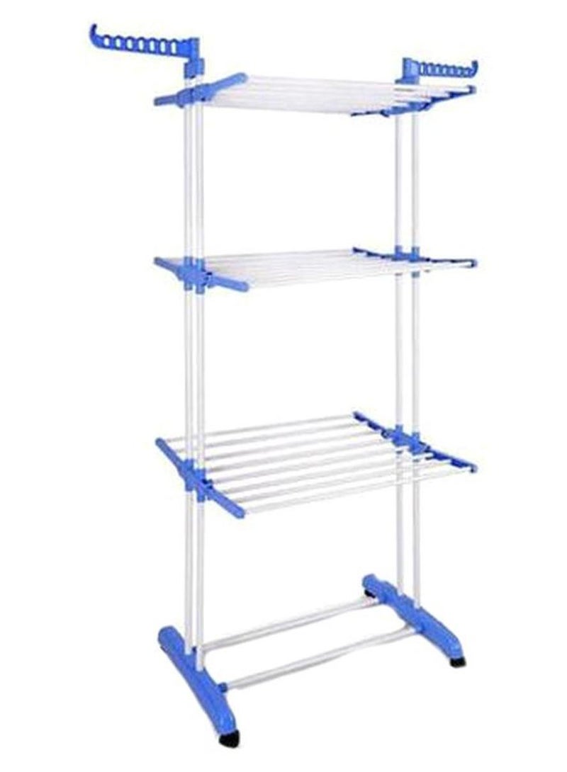 Stainless Steel Cloth Drying Rack Silver/Blue - Image 1