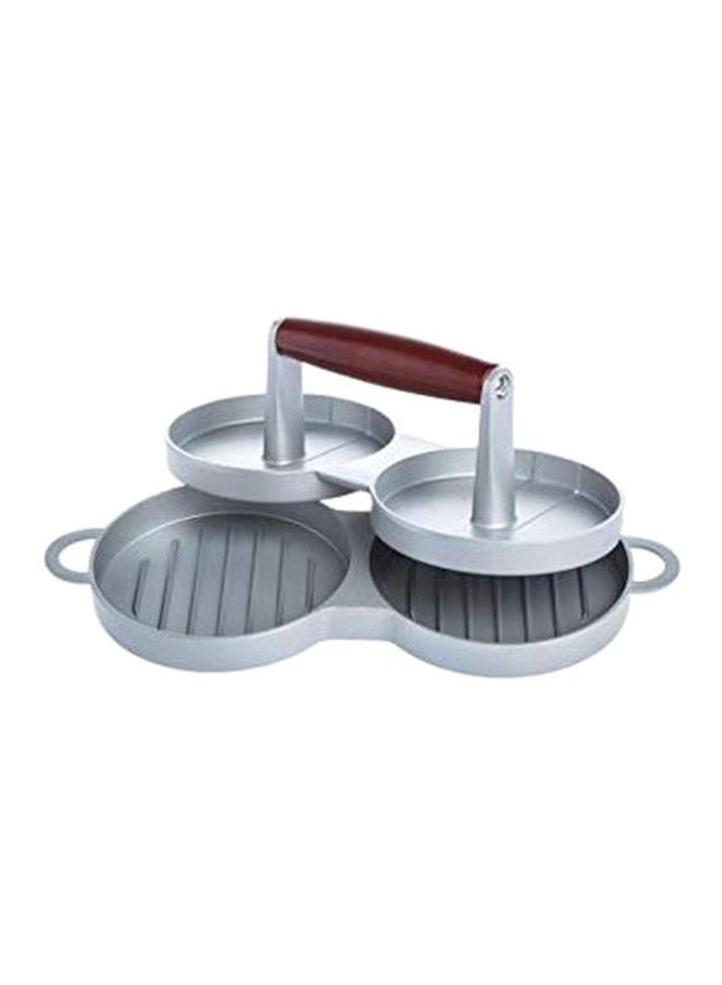 Aluminum Nonstick Double Burger Press Silver - Image 1