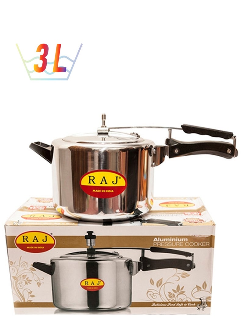 RAJ Aluminium Pressure Cooker Silver 3Liters 
