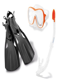 INTEX Wave Rider Snorkel Mask & Flippers Adults Diving Snorkelling Set Assorted color may vary 358grams  - Image 3