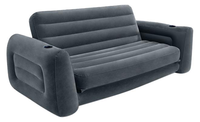 انتكس أريكة مقعدين بقسم قابل للسحب إلى الخارج - عملية ومتعددة الاستخدامات رمادي داكن 2.03x2.31x0.66meterمتر - Image 1