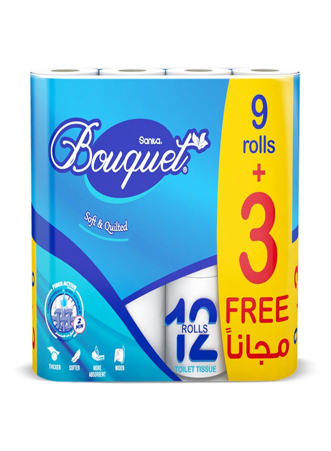 Bouquet Toilet Tissue Pack of 12 White  - Image 1