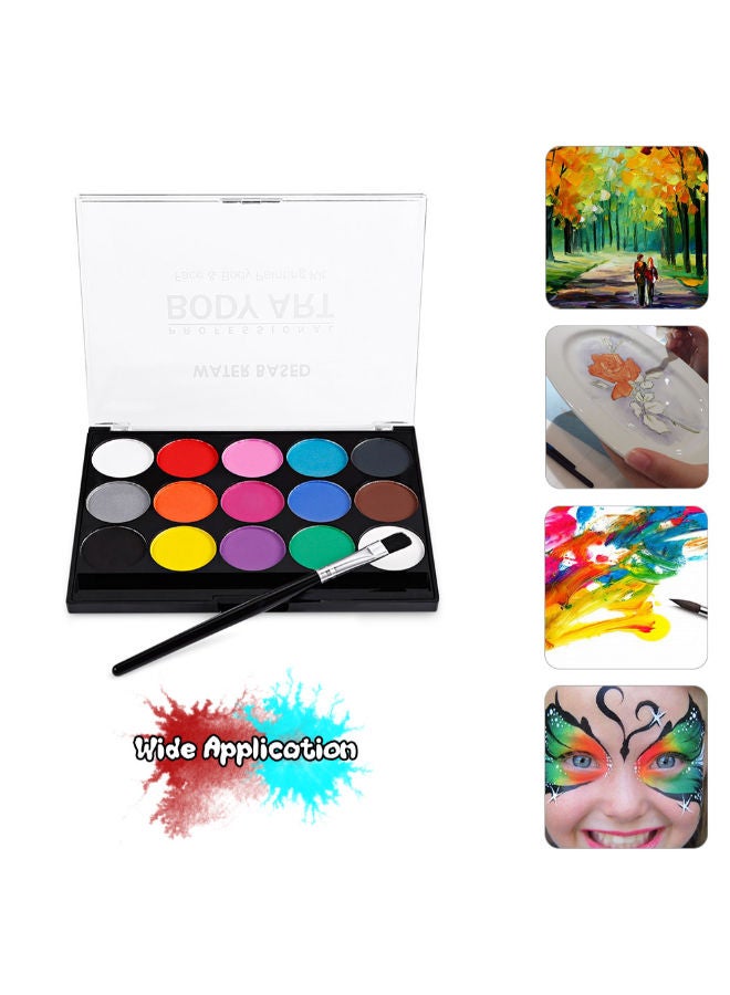 15-Color Washable Face Paint Kit Multicolour - Image 3
