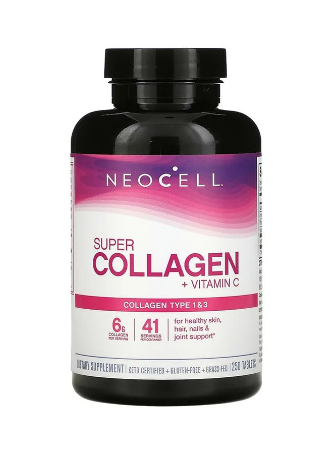 NEOCELL Super Collagen + C Type 1 And 3 6000 mg Dietary Supplement - 250 Tablets - Image 1