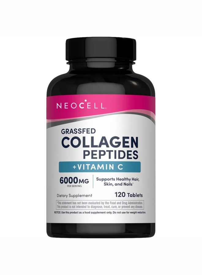 NEOCELL - Grassfed Collagen Peptides + Vitamin C 6000 MG - 120 Tablets - Image 1