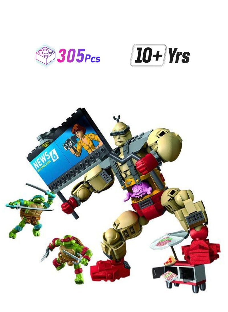 ميجا بلوكس "مجموعة بناء شخصية كرانج رامباج من فيلم "Teenage Mutant Ninja Turtles" مكونة من 305 قطع طراز DMW32" DMW32 305 أكبر من 10 سنوات - Image 1