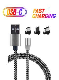IQ Magnetic Charging Cable With Replaceable USB Head Silver/Black  - Image 1