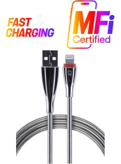 IQ Quick Charge USB To Lightning Data Sync And Charging Cable For Apple Silver  - Image 1