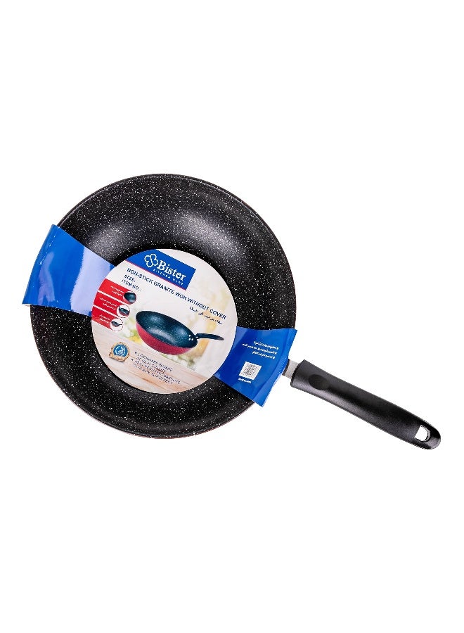Bister Granite Non-Stick Frying Pan 34 cm with Long Handle – Red Speckled Coating, Heavy-Duty Cookware for Home Kitchen Black/Red 34cm - Image 3