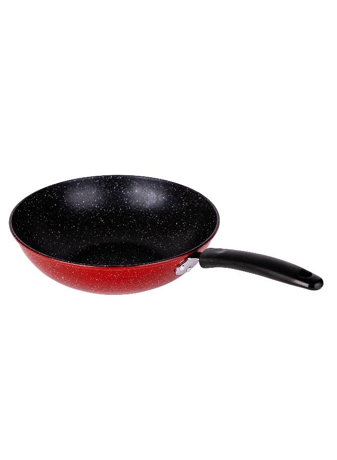 Bister Granite Non-Stick Frying Pan 34 cm with Long Handle – Red Speckled Coating, Heavy-Duty Cookware for Home Kitchen Black/Red 34cm - Image 5