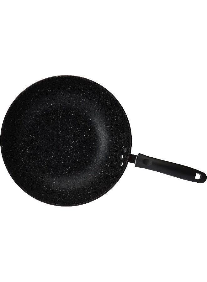 Bister Granite Non-Stick Frying Pan 34 cm with Long Handle – Red Speckled Coating, Heavy-Duty Cookware for Home Kitchen Black/Red 34cm - Image 4