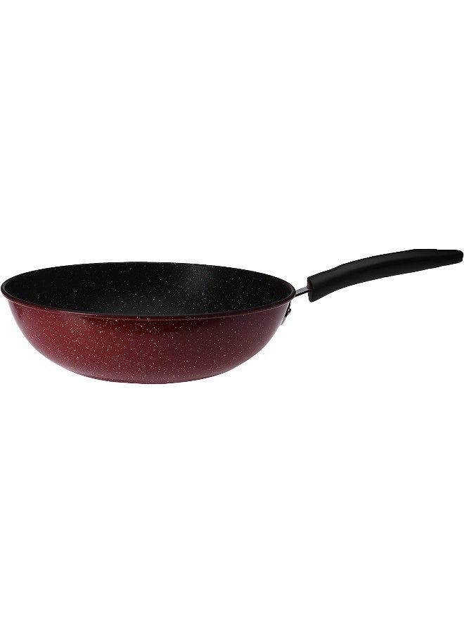 Bister Granite Non-Stick Frying Pan 34 cm with Long Handle – Red Speckled Coating, Heavy-Duty Cookware for Home Kitchen Black/Red 34cm - Image 2
