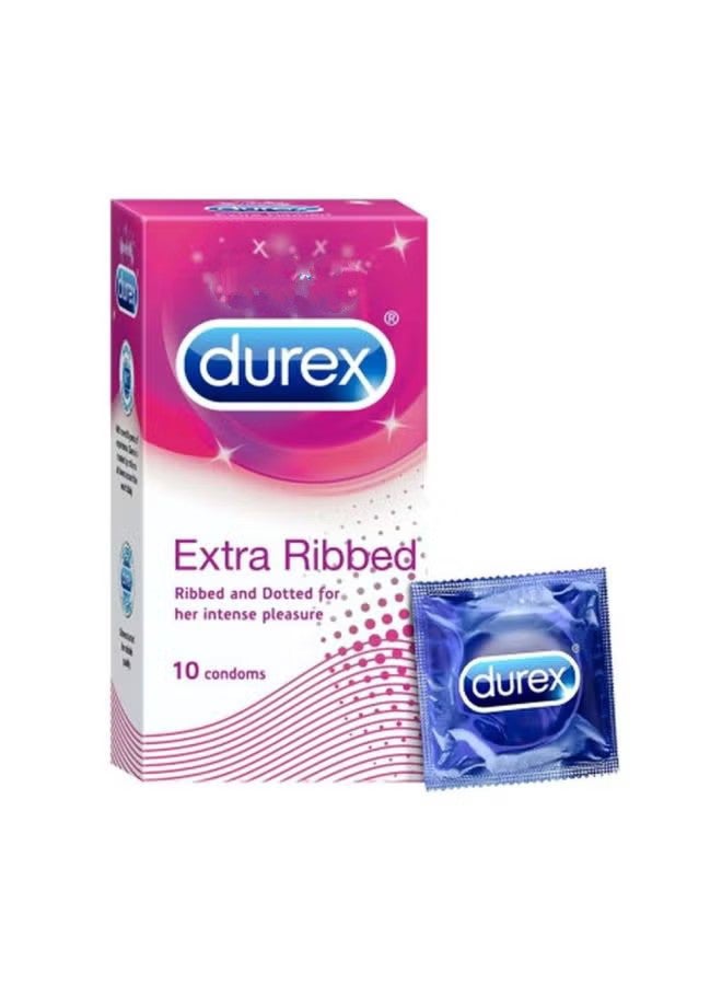 Durex Pack Of 7 Extra Ribbed Condoms, 70 Count - Image 2