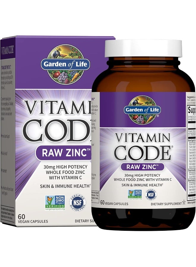 جاردن أوف لايف فيتامين كود زنك خام - 60 كبسولة نباتية - Image 1