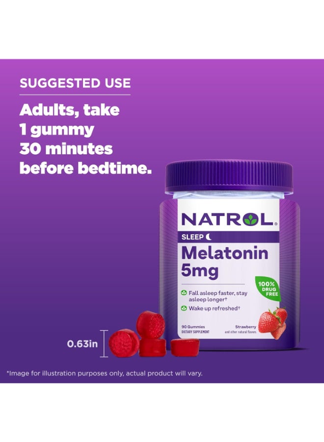 NATROL Melatonin Sleep, Strawberry, 5 Mg - 90 Gummies Packaging May Vary  - Image 5