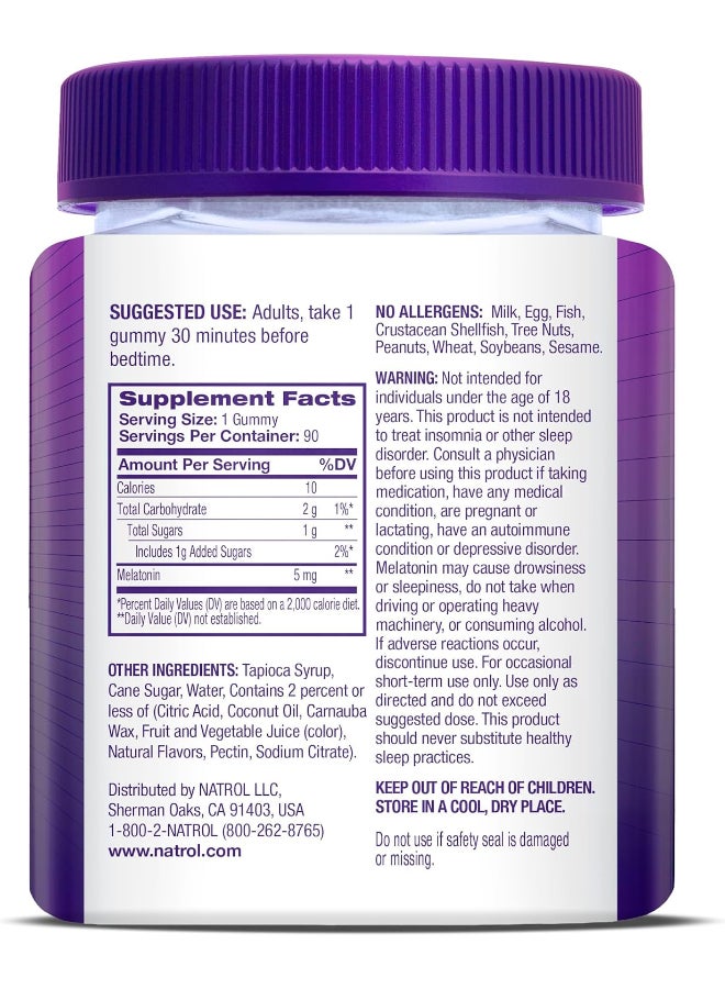 NATROL Melatonin Sleep, Strawberry, 5 Mg - 90 Gummies Packaging May Vary  - Image 3