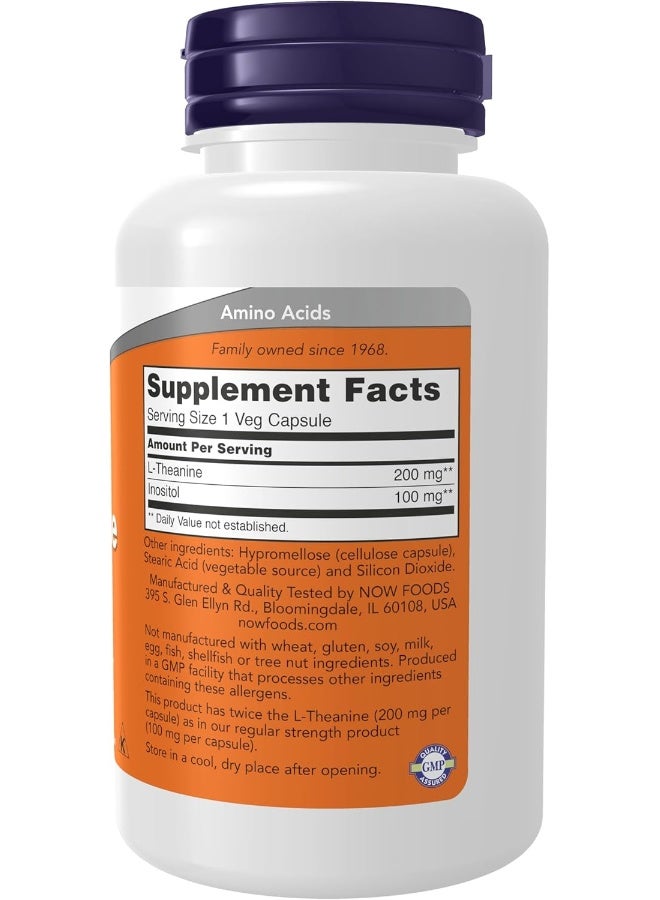 Now Foods Double Strength L-Theanine - 120 Veg Capsules - Image 2