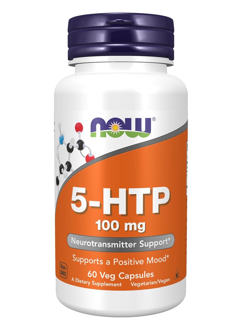 Now Foods 5-HTP Neurotrasmitter Support* - 60 Veg Capsules  - Image 1