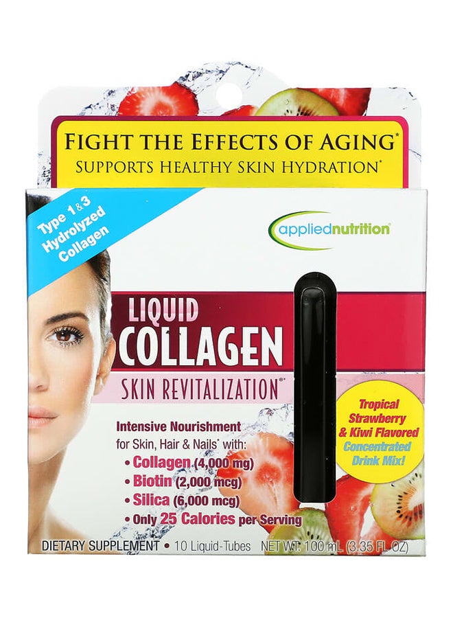 appliednutrition Strawberry And Kiwi Flavoured Liquid Collagen Skin Revitalization - 10 Tube 10 ml Each - Image 1